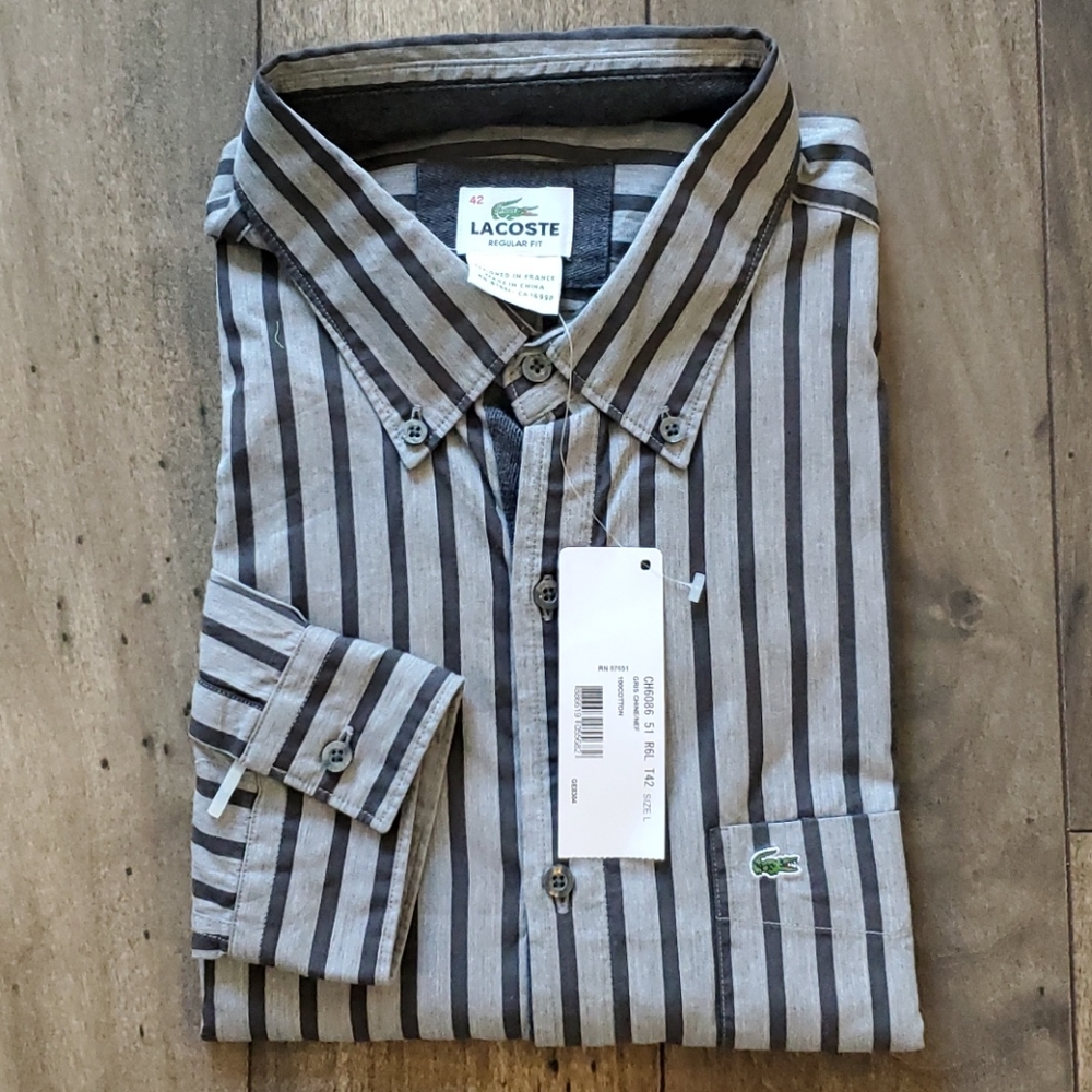 Lacoste Men's Cotton Regular Fit Button Down Shirt